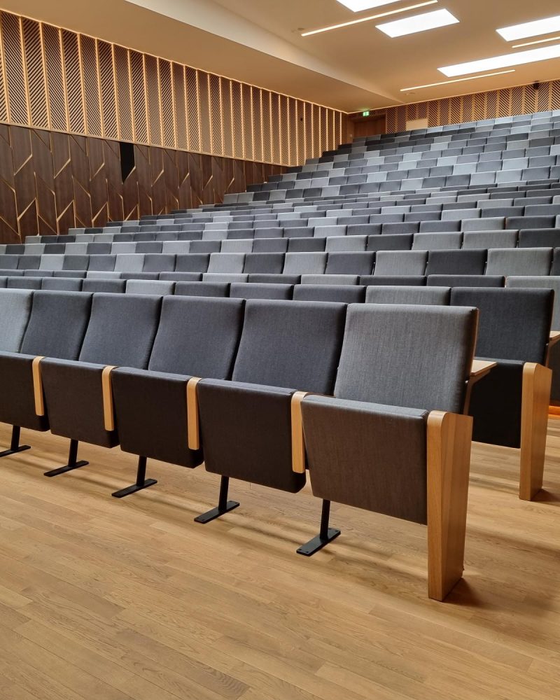 Grey seating in an auditorium