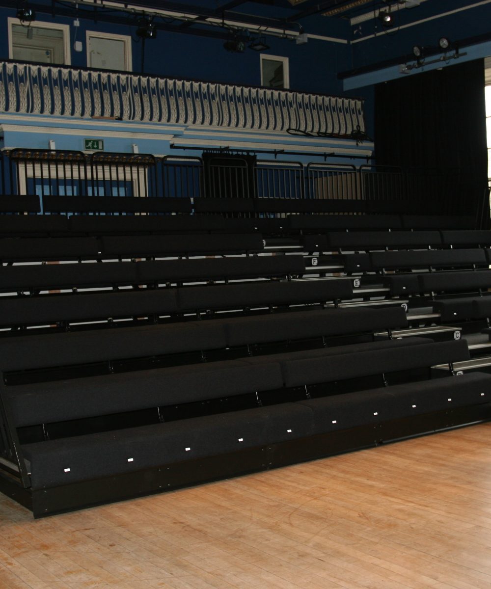 Upholstered bench seat. Hazlit Theatre